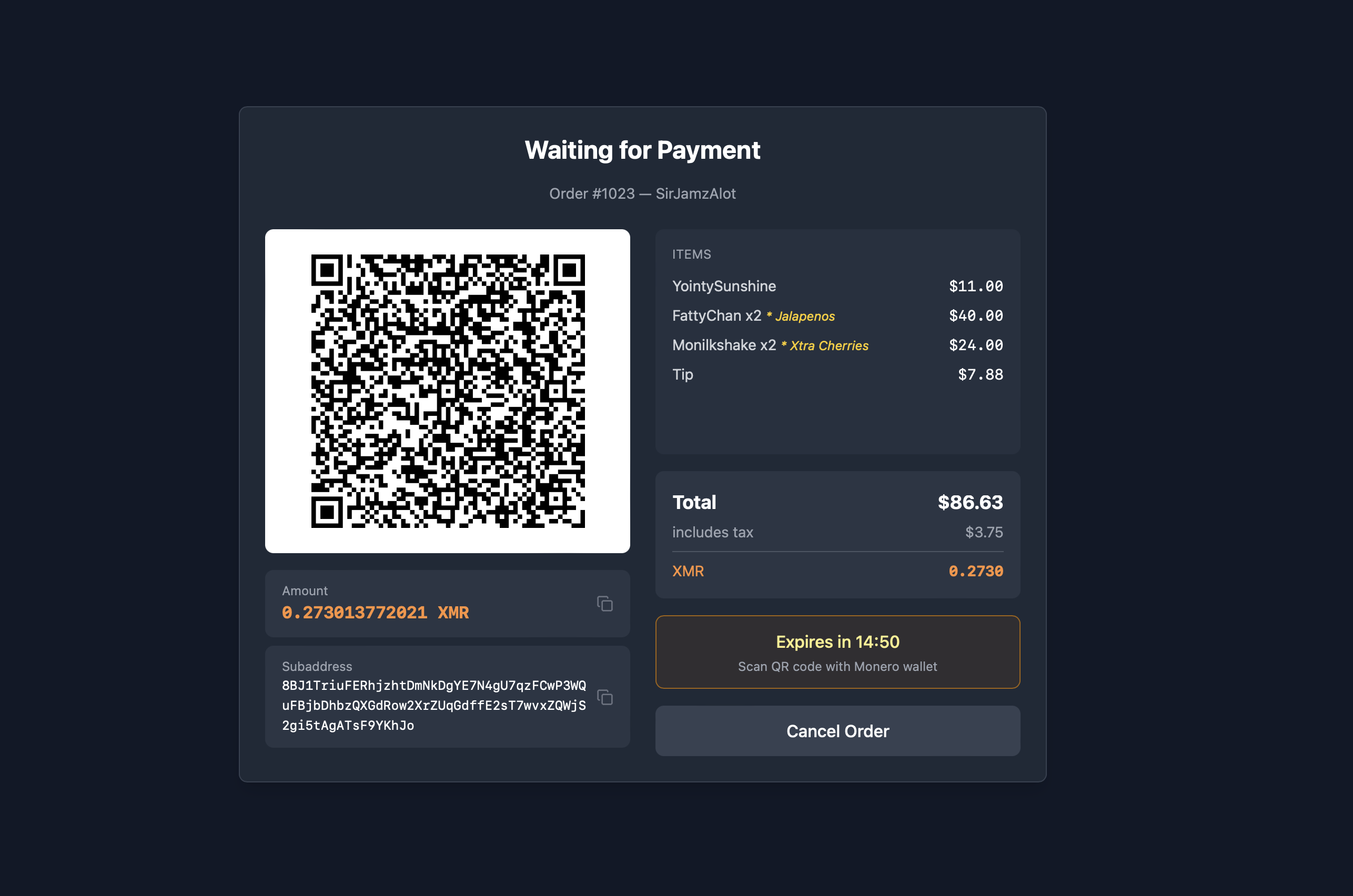 Waiting for Payment